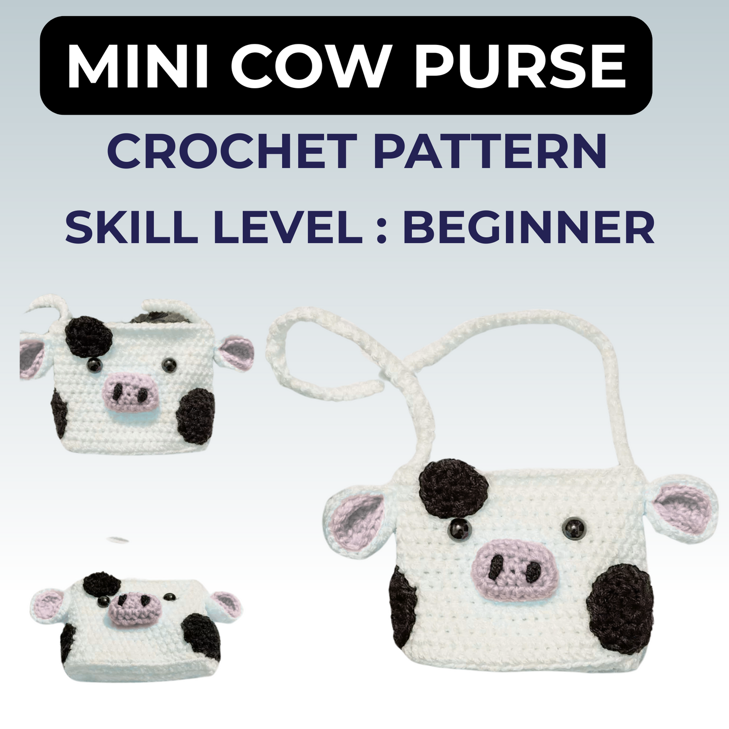 Mini Cow Purse | Crochet Pattern