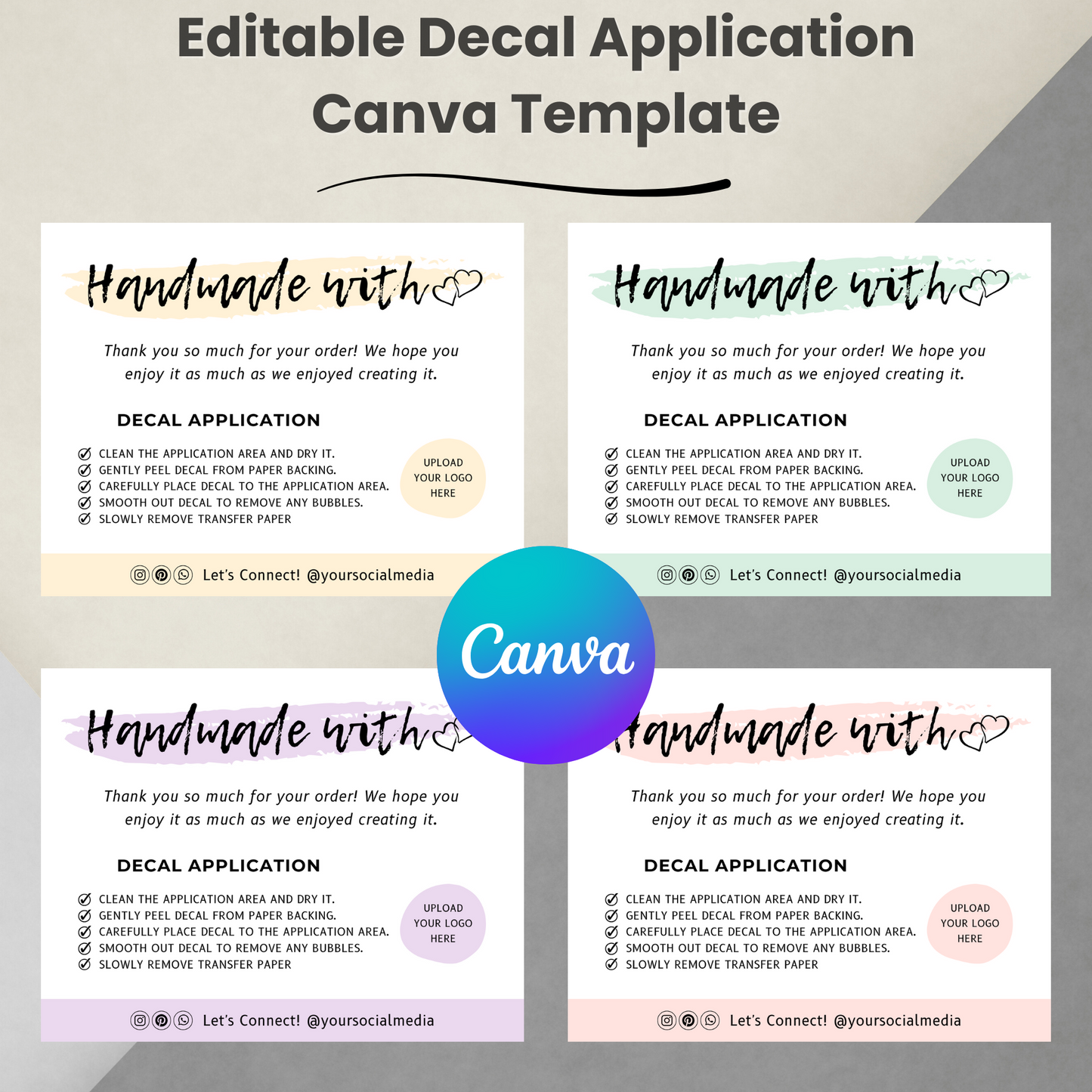 Editable Decal Application Canva Template
