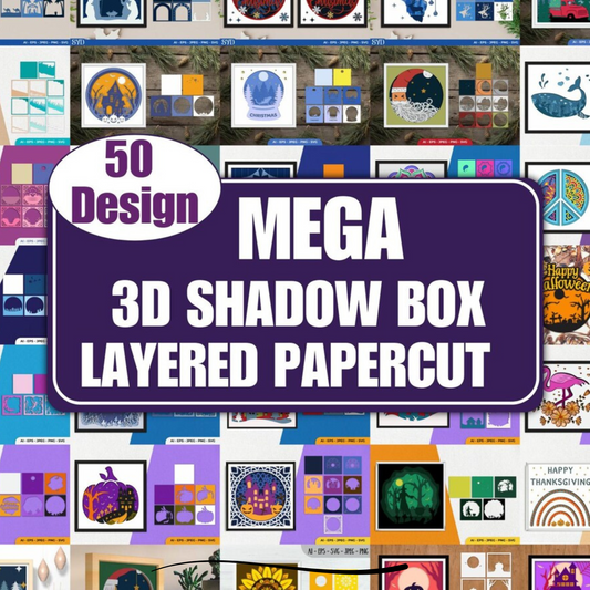 50 SHADOW BOX SVG Bundle