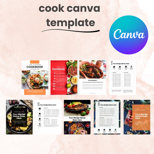 COOKBOOK CUSTOMIZABLE CANVA TEMPLATE