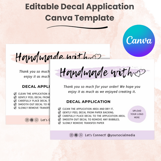 Editable Decal Application Canva Template