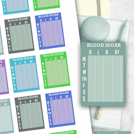 Blood Sugar Tracker Printable Stickers